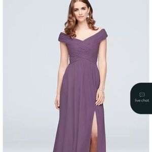 Elegant Purple Off-Shoulder Dress